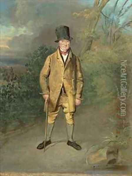Portrait of a Gardener from Bramham Park Yorkshire Oil Painting - George Garrard