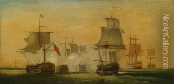 A Naval Oil Painting - William Elliot