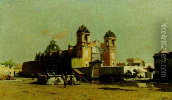 Inglesia Santa Ana, Mexico Oil Painting - Howard Russell Butler