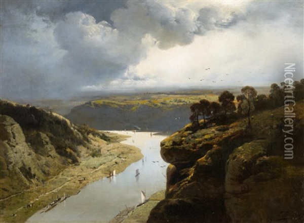 Blick In Das Tal Der Rhone Oil Painting - Charles Hoguet