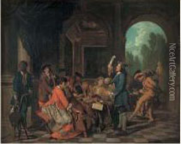 Concert Dans L'entree D'un Palais Classique Oil Painting - Jan Josef, the Elder Horemans