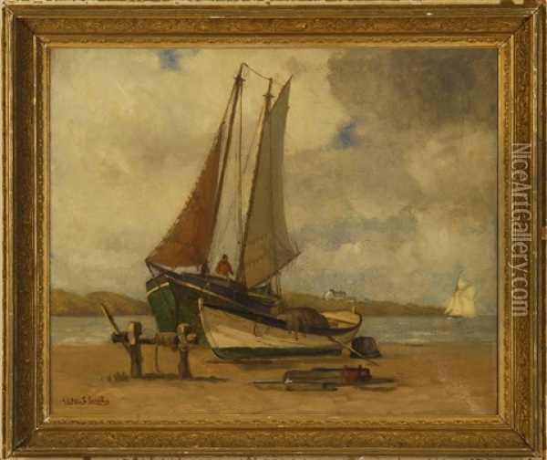 New Brunswick Fishing Boats Oil Painting - Walter Franklin Lansil