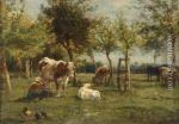 Buntes Landleben. Oil Painting - Willem Carel Nakken