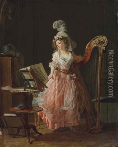 La Jeune Musicienne Oil Painting - Michel Garnier