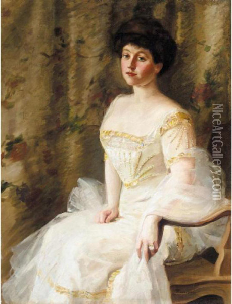 Female Portrait Oil Painting - Pavel Petrovic Trubezkoj