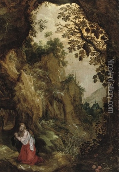 The Penitent Mary Magdalene In The Wilderness Oil Painting - Kerstiaen de Keuninck