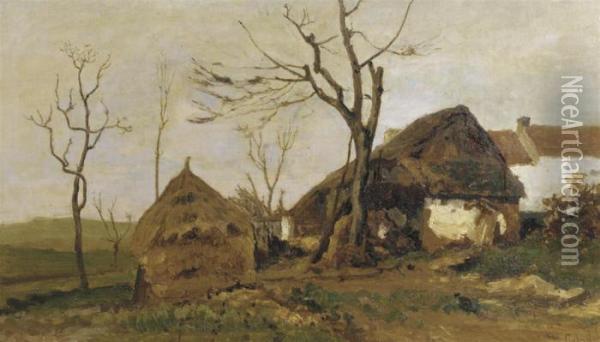 A View On A Belgian Village Oil Painting - Paul Joseph Constantine Gabriel
