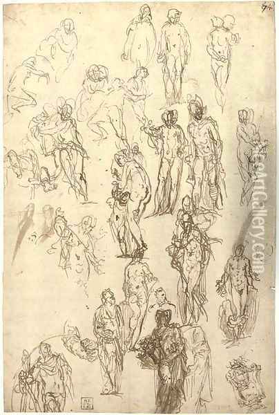Studies of Mercury, Venus, Cupid and Saturn and other figures Oil Painting - Paolo Veronese (Caliari)