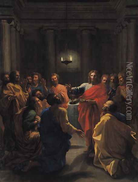 Christ Instituting the Eucharist, or The Last Supper, 1640 Oil Painting - Nicolas Poussin
