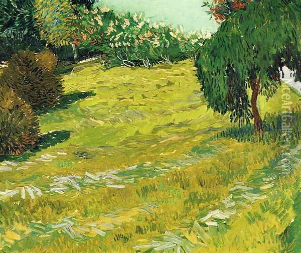 Garden with Weeping Willow Oil Painting - Vincent Van Gogh