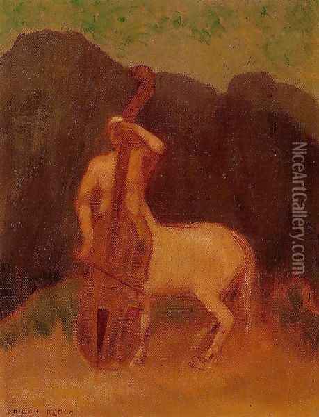 Centaur With Cello Oil Painting - Odilon Redon
