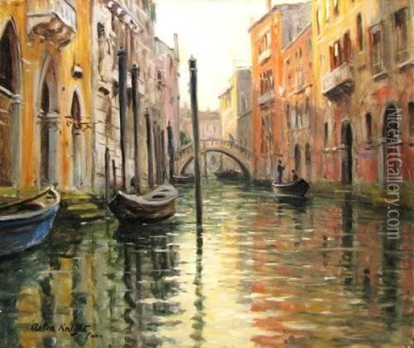 Venice At Sunset Oil Painting - Louis Aston Knight