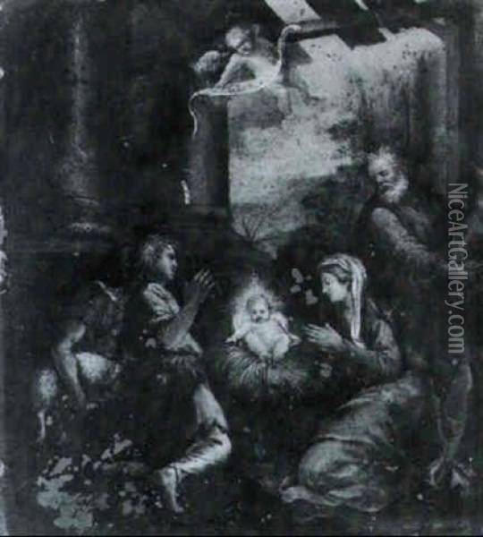 L'adoration Des Bergers Oil Painting - Ludovico Carracci