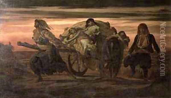 The Plague of Elliant Oil Painting - Louis-Jean-Noel Duveau