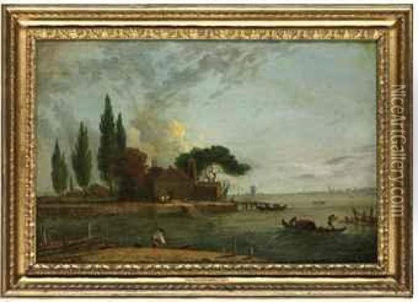 View Of L'anconetta, With Venice Beyond Oil Painting - Richard Wilson