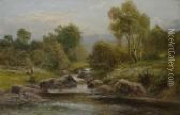 Landscape With Stream Oil Painting - Daniel Sherrin