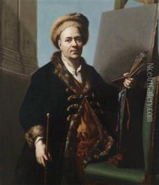 Self-portrait Oil Painting - Jacob Souppen Van Van Schuppen