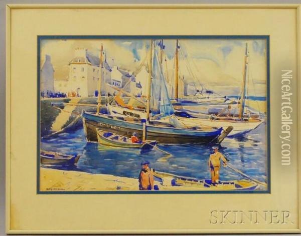 Harbor Scene Oil Painting - Henry Bill Selden
