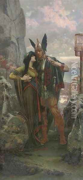 The Viking farewell Oil Painting - Herbert Gandy
