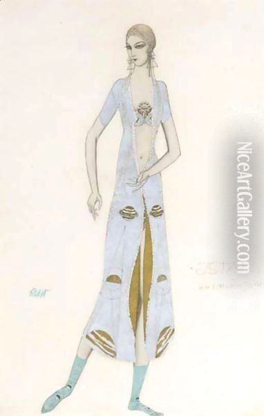 Costume Design For Ida Rubinstein - 'Istar' Oil Painting - Lev Samoilovich Bakst