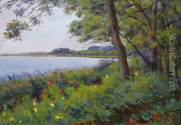 A View Of The Westensee Oil Painting - Julius Furst