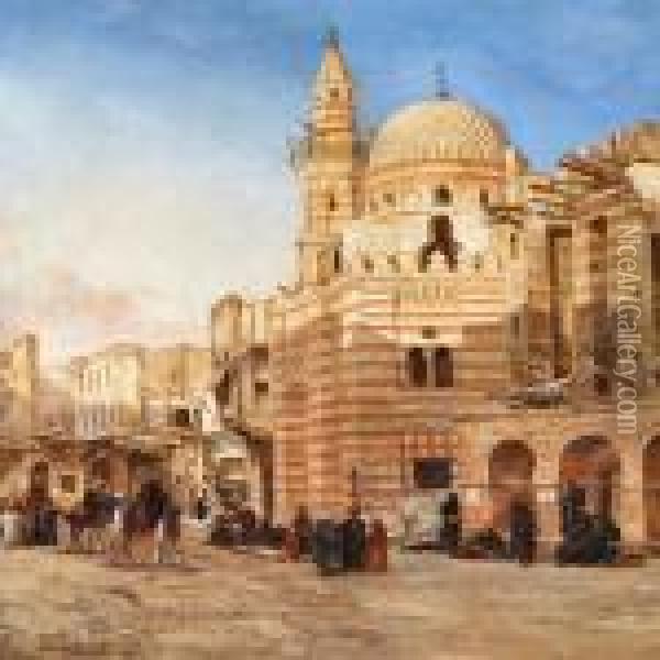 The Mosque Of Khair Bekh Oil Painting - John Jnr. Varley