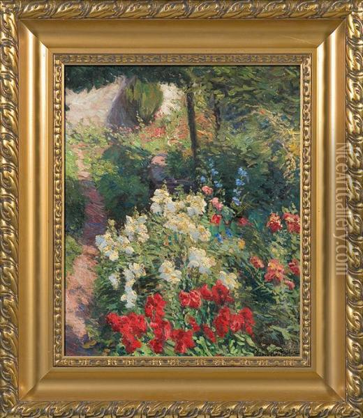 Garden Flowers Oil Painting - Paul Kutscha