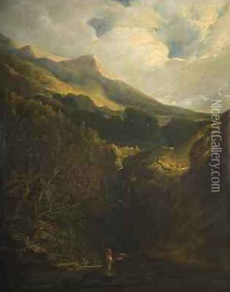 Mountainous Landscape Oil Painting - Edmund John Niemann, Snr.
