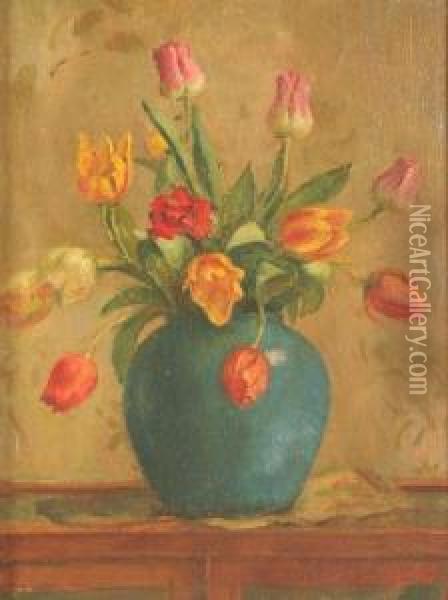 Stilleben Mit Tulpen Oil Painting - Carl Schmitz-Pleis