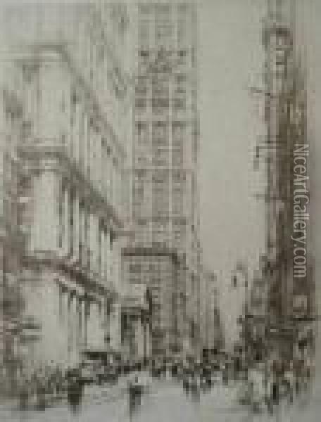 Wall Street Oil Painting - William Walcot