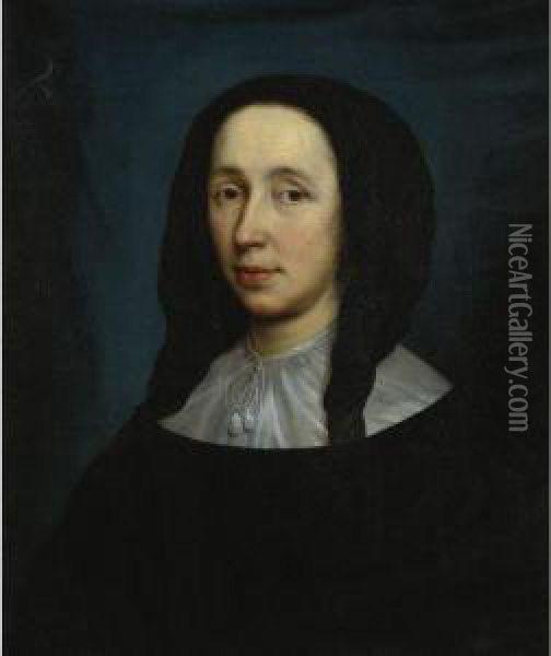 Portrait Of A Lady Oil Painting - Cornelisjanssens Ii Van Ceulen
