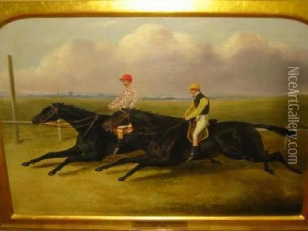 Doncaster Races Oil Painting - John Frederick Herring Snr