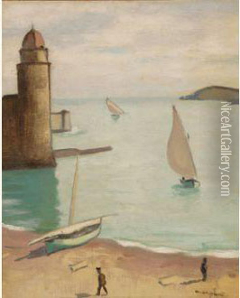 Barques De Peche Rentrant Dans Le Port De Collioure Oil Painting - Albert Marquet