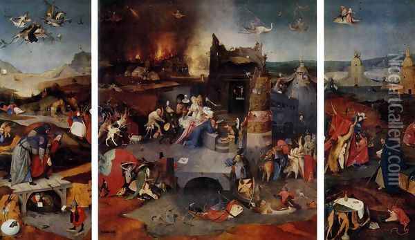 Triptych of Temptation of St Anthony 2 Oil Painting - Hieronymous Bosch