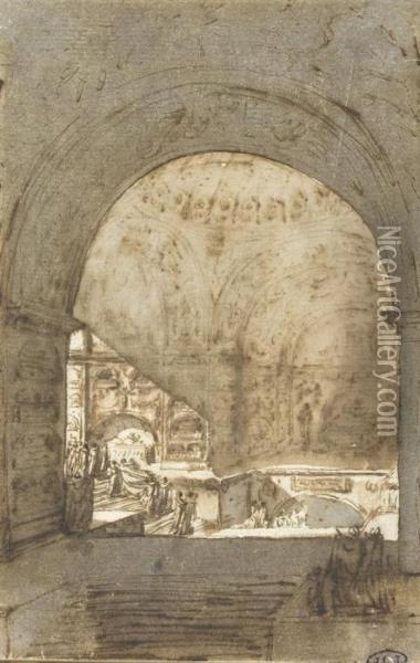 The Interior Of Catacombs Oil Painting - Victor-Jean Nicolle