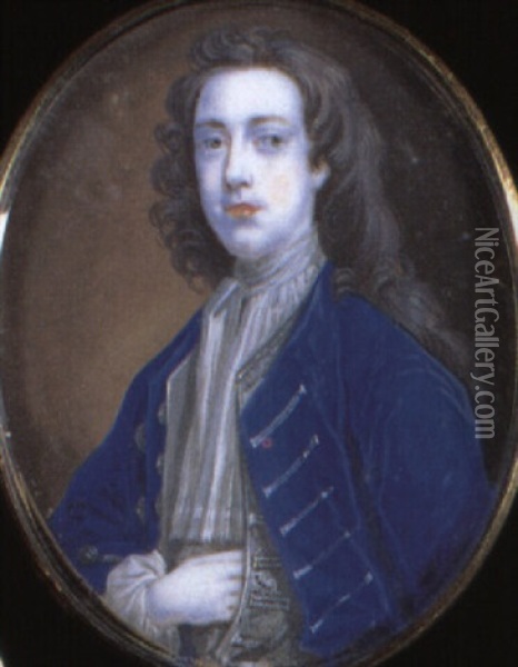 Portrait Of A Gentleman (the Earl Of Rockingham?) Oil Painting - Bernard (Goupy) Lens III