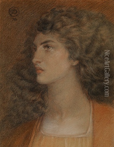 Portrait Of Miss Herbert Oil Painting - Dante Gabriel Rossetti