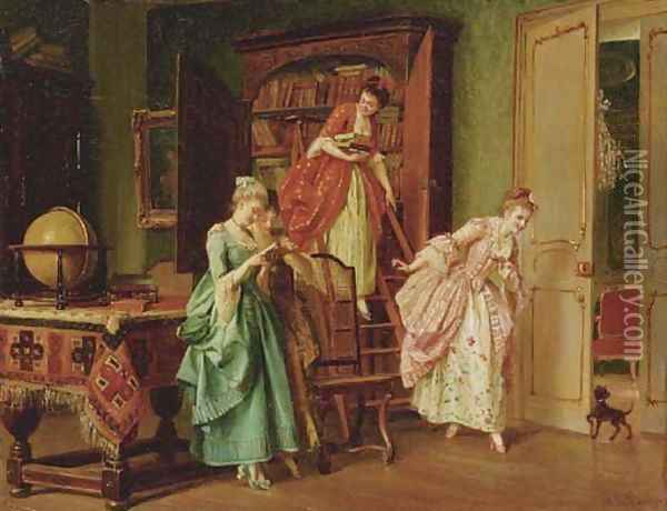 The Secret Reading Oil Painting - Marie De Garay