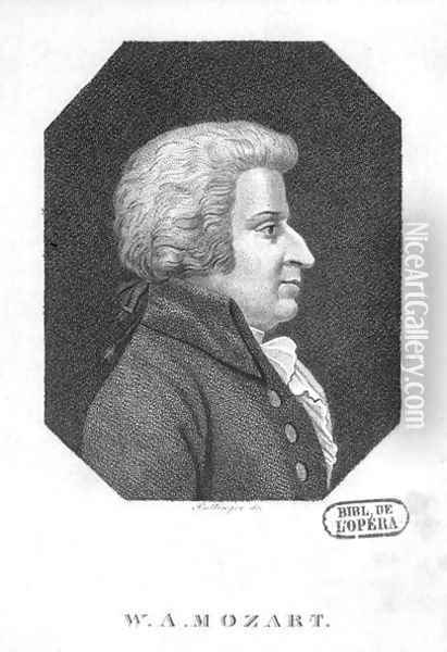 Wolfgang Amadeus Mozart Oil Painting - Friedrich Wilhelm Bollinger