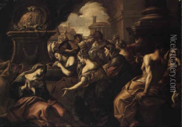 Scena Di Sacrificio Oil Painting - Giovanni Battista Beinaschi