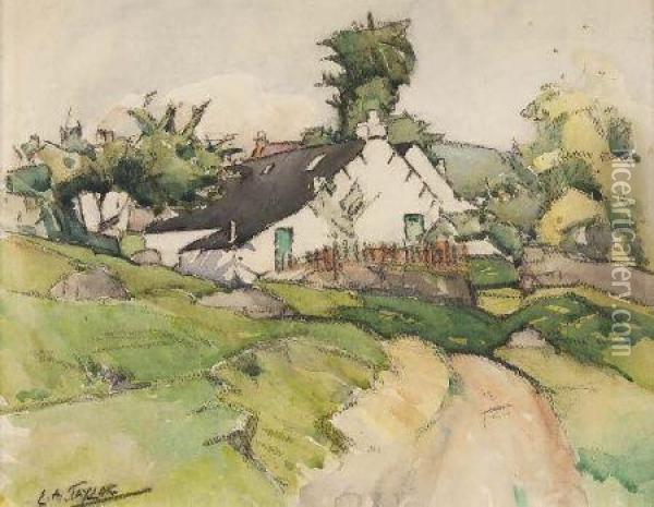 Cottage In A Landscape Oil Painting - Ernest Archibald Taylor