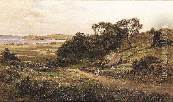 Landscape With Figures At Colwyn Bay Oil Painting - Robert Gallon