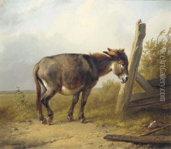 In The Pasture Oil Painting - Eugene Joseph Verboeckhoven