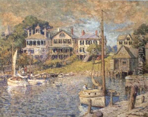 At Edgartown, Martha's Vineyard Oil Painting - Colin Campbell Cooper