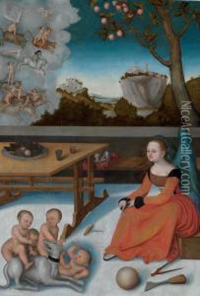 Melancholia Oil Painting - Lucas The Younger Cranach