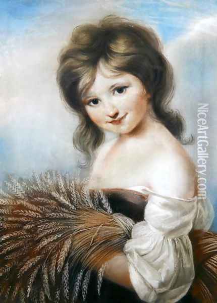 The Harvest Girl, c.1780 Oil Painting - John Russell
