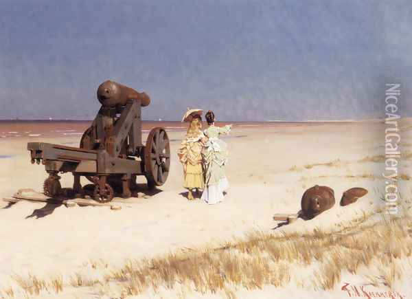 At the Seashore Oil Painting - Frederick Hendrik Kaemmerer