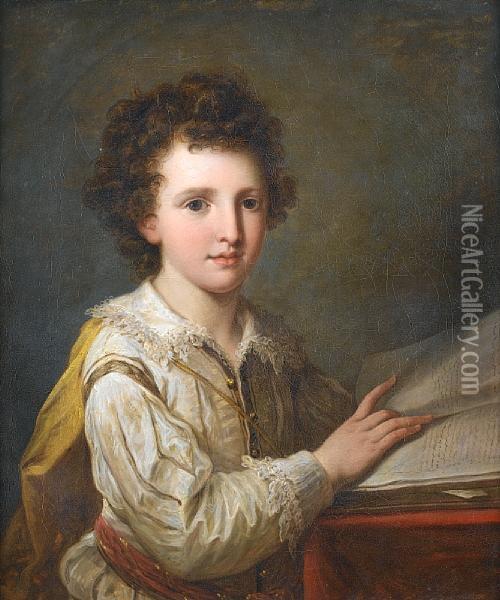 Portrait Of William Heberden The Younger,m.d.(1767-1845) As A Boy Oil Painting - Angelica Kauffmann