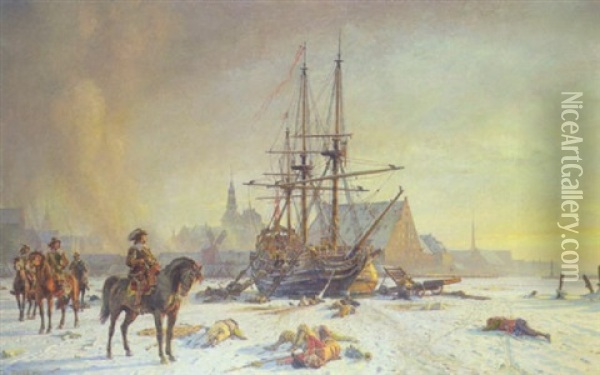 Morgen Efter Stormen Pa Kobenhavn 1659 Oil Painting - Christian Ferdinand Andreas Molsted