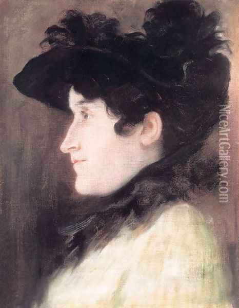 Female Portrait 1889 Oil Painting - Jozsef Rippl-Ronai